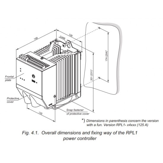 Controler de putere Lumel RPL1-13200E0, 70 A, control in faza, comanda 1x230 V, sarcina 1x400 V, intrare: impuls sau analogica, 2 relee