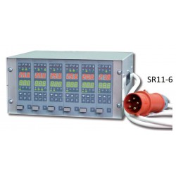 Sistem de control Lumel SR11 66120, 365 mm, 6 controlere, conectori separati, TC J, 0...537°C, DI, SSR 15 A, releu, RS485, 3x230 V, 3x400 V
