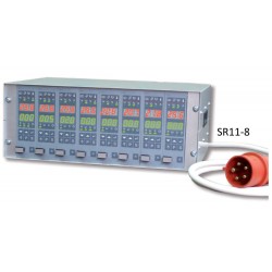 Sistem de control Lumel SR11 87120, 465 mm, 7 controlere, conectori separati, TC J, 0...537°C, DI, SSR 15 A, releu, RS485, 3x230 V, 3x400 V