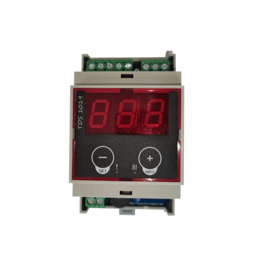 Controler de temperatura BVA TDS1018C, 0…100°C, senzor digital DS, 1 DI, 1 iesire releu, 230 V c.a.