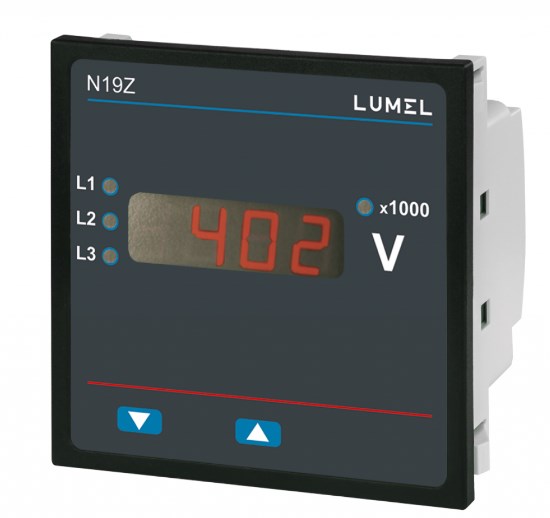 Aparat de masura digital Lumel N19Z-E1K8DH51000M0, 48x96, monofazat, c.a., 1/5 A, 40...300 V c.a. c.c. 1 96x96