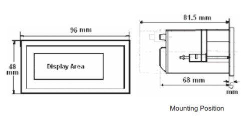 Aparat de masura digital Lumel N19Z-E1K8DH51000M0, 48x96, monofazat, c.a., 1/5 A, 40...300 V c.a. c.c. 2 trifazat