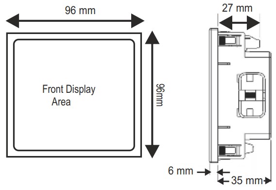 Aparat de masura digital Lumel N19Z-E1K8DH51000M0, 48x96, monofazat, c.a., 1/5 A, 40...300 V c.a. c.c. 4 1/5 A
