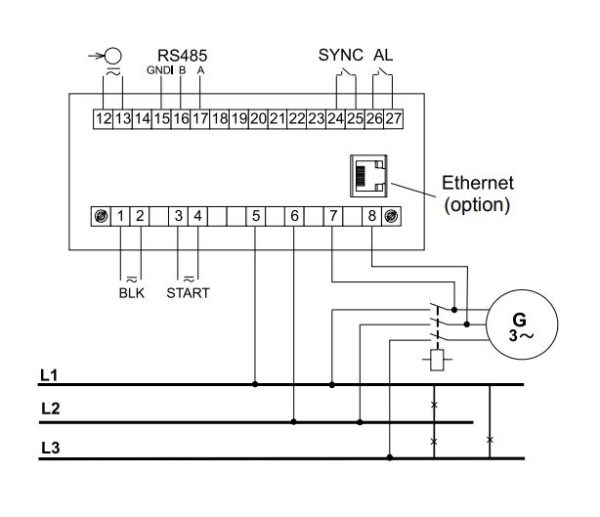 Sincronoscop Lumel NS5-11200E0, 110 V, RS485, alimentare 24 V c.a., c.c., 48 V c.c. 5 alimentare 24 V c.a.