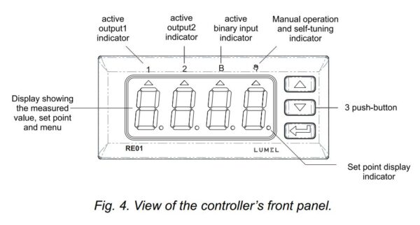 Controler de temperatura Lumel RE01 2E0, PT1000, 2 iesiri releu, 1x230 V- 5