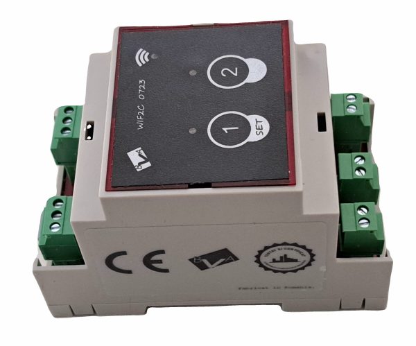 Controler WIFI BVA WF2C 0723 cu 2 iesiri, NONC, 6 A, eWeLink, 2 intrari NO cu revenire, 230 V c.a. 1 NONC