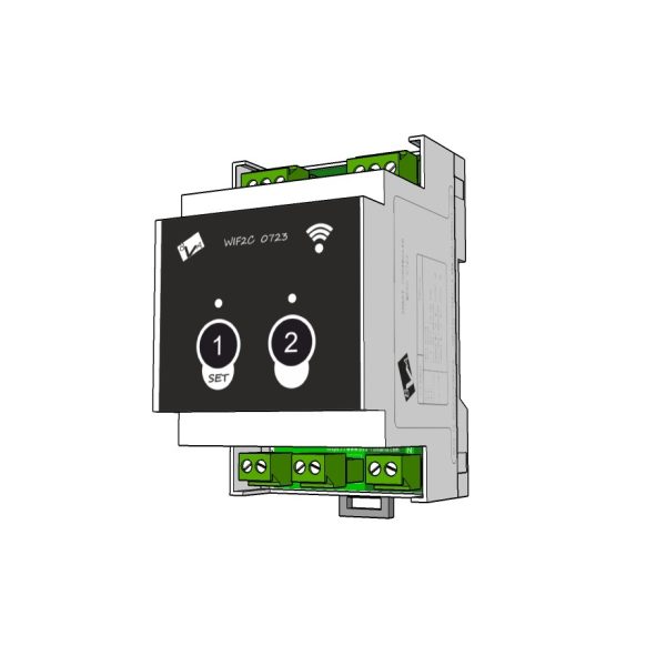 Controler WIFI BVA WF2C 0723 cu 2 iesiri, NONC, 6 A, eWeLink, 2 intrari NO cu revenire, 230 V c.a. 2 6 A